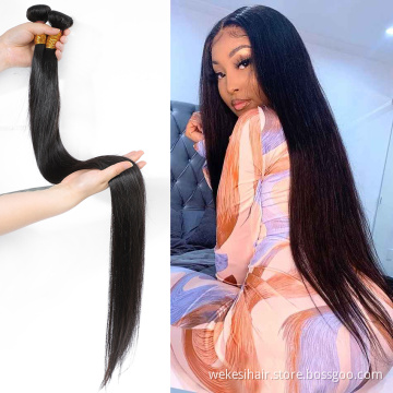 Free Sample Dyeable And Bleachable Brazilian Straight Virgin Human Hair Bundles With 4*4 Lace Closures